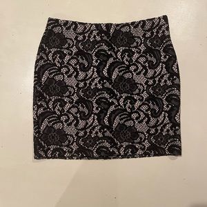 Black lace detail skirt
